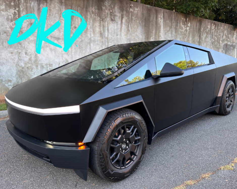 Satin-matte black paint protection film finish detail